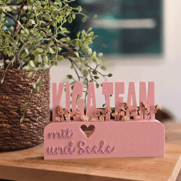 3D Druck Datei STL Kindergartenabschied Danke Kindergarten Kiga Kita Aufsteller mit öffnung für Blumen Floral 3D-Druck Datei – Bild 10