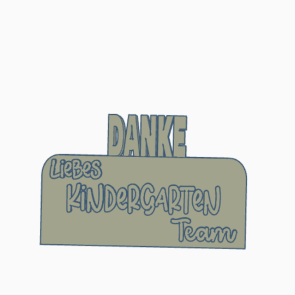 3D Druck Datei STL Kindergartenabschied Danke liebes Kindergartenteam Aufsteller mit öffnung für BlumenFloral 3D-Druck Datei – Bild 2