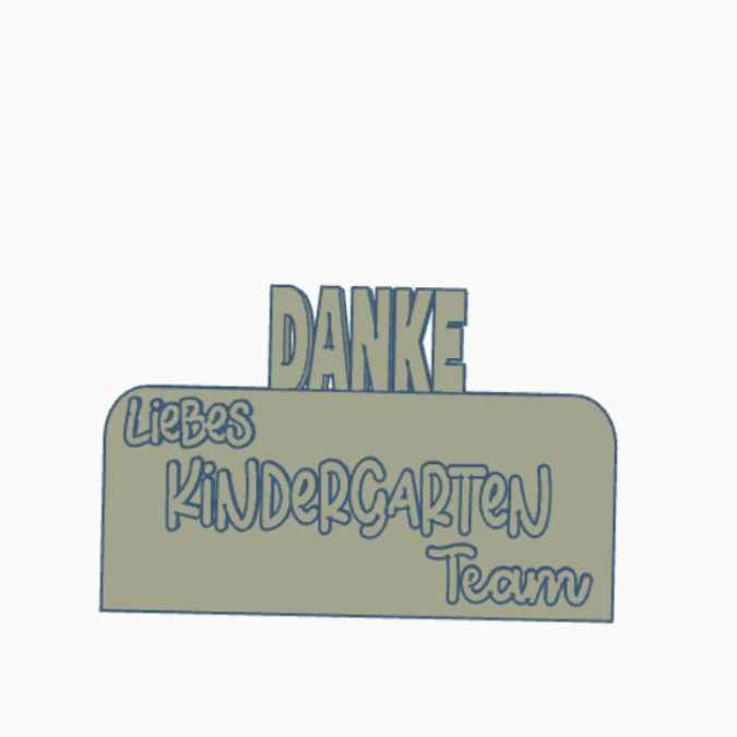 STL 3D Druck Datei Kindergartenabschied Danke liebes Kindergartenteam Aufsteller mit öffnung für BlumenFloral 3D-Druck Datei – Bild 2