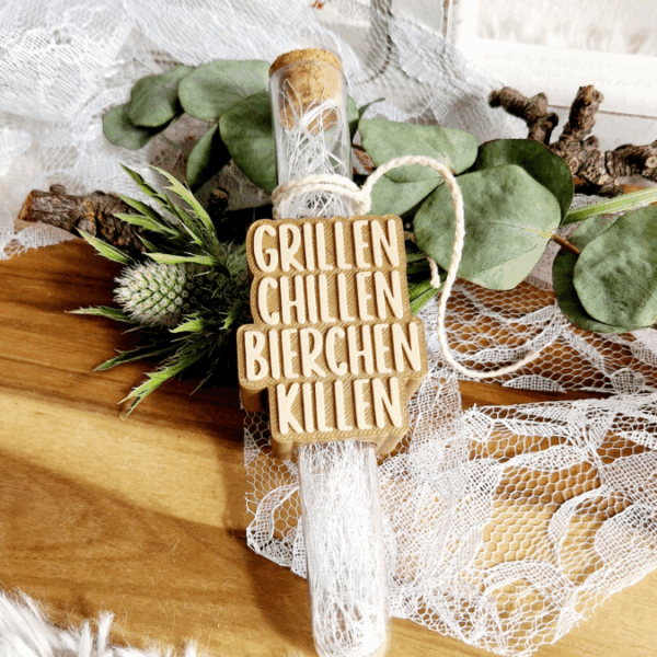 STL 3D Druck Datei 7 Designs in 3 Größen Grillen Sommer Bier Fleisch Aufschieber Wunscherfüller für Reagenzglas Geldgeschenk 3D-Druck Datei – Bild 5