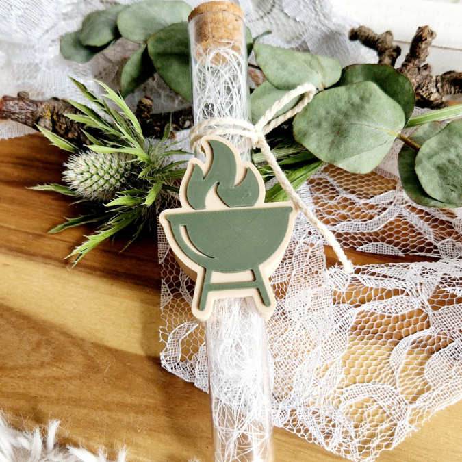STL 3D Druck Datei 7 Designs in 3 Größen Grillen Sommer Bier Fleisch Aufschieber Wunscherfüller für Reagenzglas Geldgeschenk 3D-Druck Datei – Bild 8