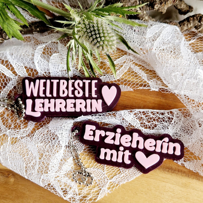 STL 3D Druck Datei Schlüsselanhänger 6er Erzieherin mit Herz Lehrerin Lehrer Erzieher 3D-Druck Datei – Bild 6