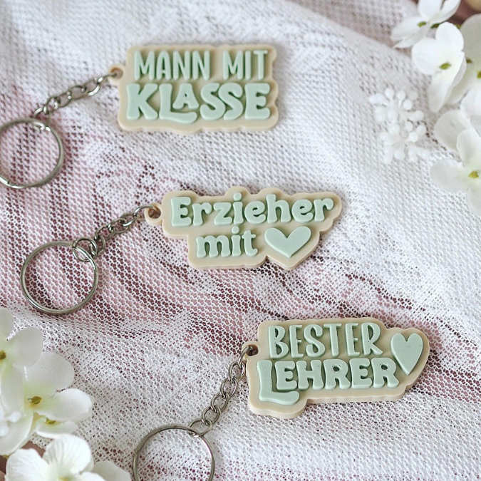 STL 3D Druck Datei Schlüsselanhänger 6er Erzieherin mit Herz Lehrerin Lehrer Erzieher 3D-Druck Datei – Bild 11