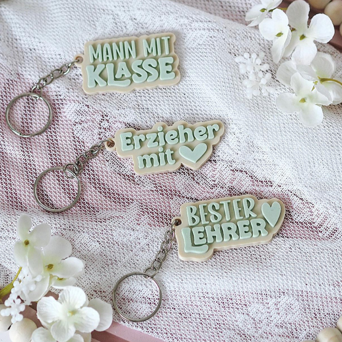 STL 3D Druck Datei Schlüsselanhänger 6er Erzieherin mit Herz Lehrerin Lehrer Erzieher 3D-Druck Datei – Bild 12