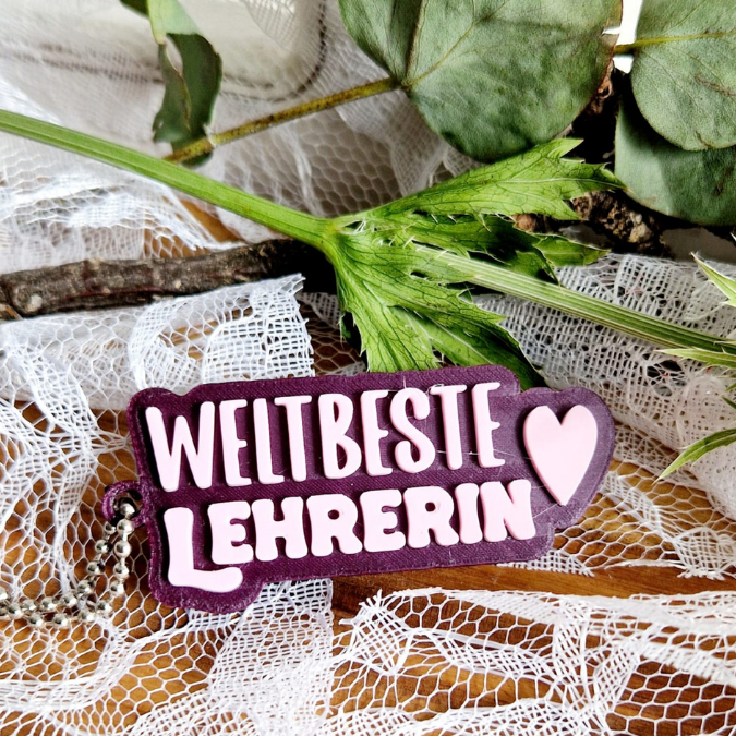 STL 3D Druck Datei Schlüsselanhänger 6er Erzieherin mit Herz Lehrerin Lehrer Erzieher 3D-Druck Datei – Bild 14
