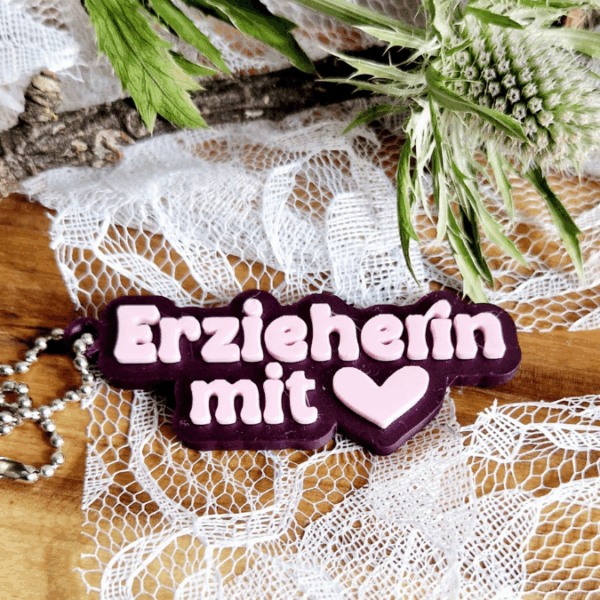 STL 3D Druck Datei Schlüsselanhänger 6er Erzieherin mit Herz Lehrerin Lehrer Erzieher 3D-Druck Datei – Bild 3