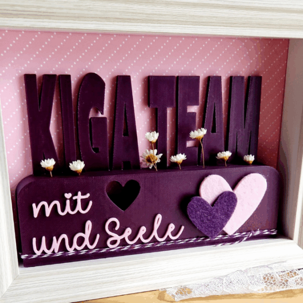 3D Druck Datei STL Kindergartenabschied Danke Kindergarten Kiga Kita Aufsteller mit öffnung für Blumen Floral 3D-Druck Datei – Bild 13