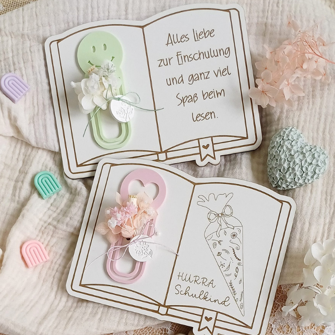SVG Laserdatei Schulkind Einschulung 7 Designs + Gravuren Halter für Lesezeichen und Kleinigkeiten Schulstart Lesen Gescheinkidee SVG Datei – Bild 27