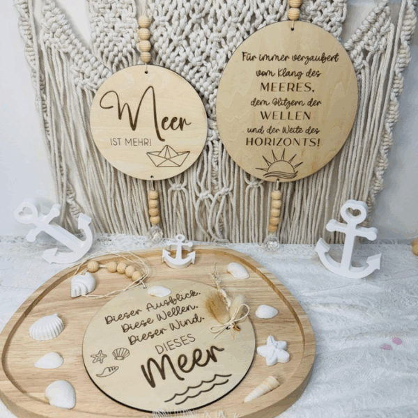 SVG Datei 3 Designs Holzscheiben Meer Maritim Laserdatei – Bild 11