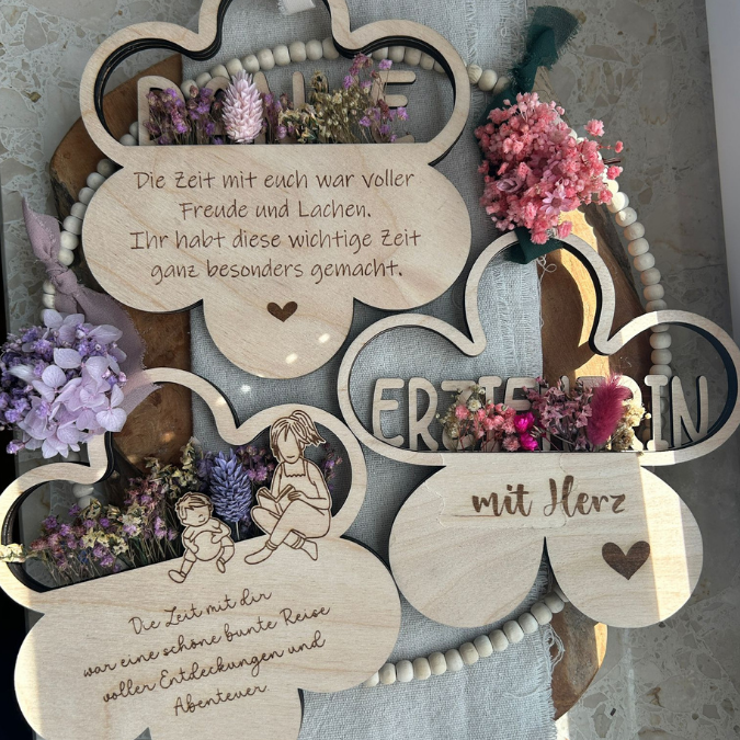 6 Designs Blumen zum Aufhängen und füllen mit Blumen oder Geld Kindergartenabschier Erzieherin KiTa Erzieherin Danke SVG Laserdatei Lasercut – Bild 22