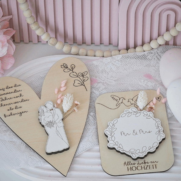 SVG Laserdatei Karten zur Hochzeit zum füllen mit Blumen oder Geld Postkarten Grußkarten SVG Datei Hochzeitsgeschenk Ehe Braut – Bild 10