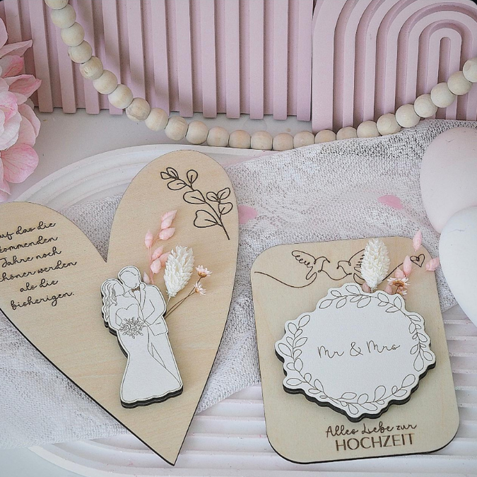 SVG Laserdatei Karten zur Hochzeit zum füllen mit Blumen oder Geld Postkarten Grußkarten SVG Datei Hochzeitsgeschenk Ehe Braut – Bild 10