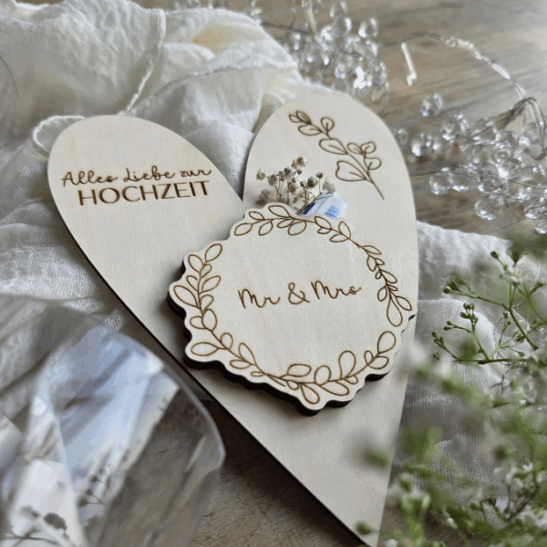 SVG Laserdatei Karten zur Hochzeit zum füllen mit Blumen oder Geld Postkarten Grußkarten SVG Datei Hochzeitsgeschenk Ehe Braut – Bild 4