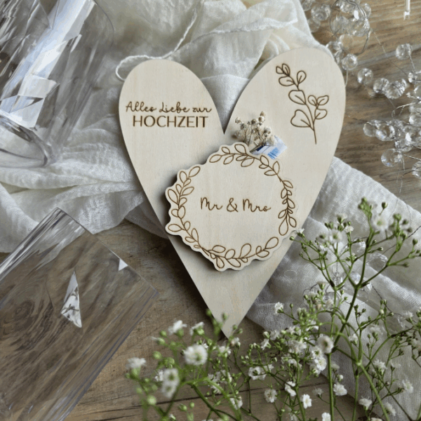 SVG Laserdatei Karten zur Hochzeit zum füllen mit Blumen oder Geld Postkarten Grußkarten SVG Datei Hochzeitsgeschenk Ehe Braut – Bild 13