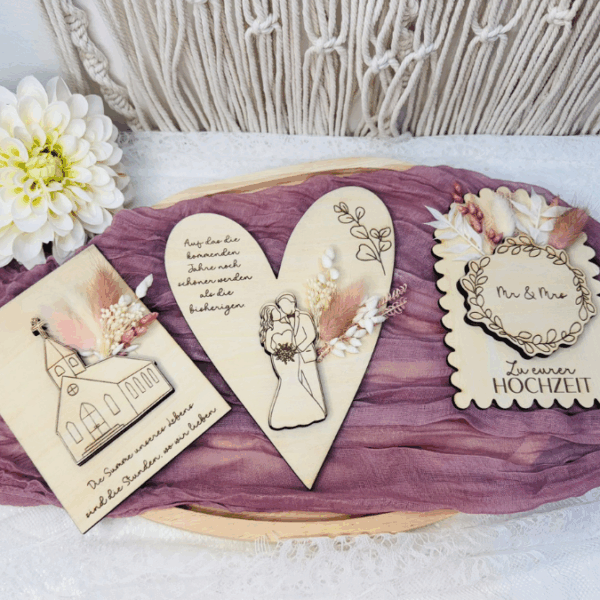 SVG Laserdatei Karten zur Hochzeit zum füllen mit Blumen oder Geld Postkarten Grußkarten SVG Datei Hochzeitsgeschenk Ehe Braut – Bild 5