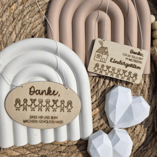 SVG Laserdatei 2er Set Schilder Holzscheiben Geschenkidee Abschied Kindergarten Kindergartenabschied Danke Kita Kiga SVG Datei – Bild 9