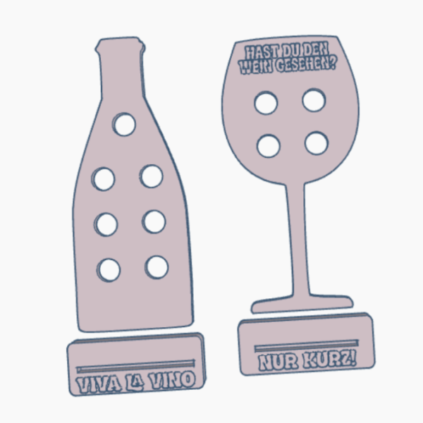 STL 3D Druck Datei in 2 Designs Weinkorken Ständer Korken Halter Weinflasche und Weinglas Vino Wein 3D-Druck Datei – Bild 4