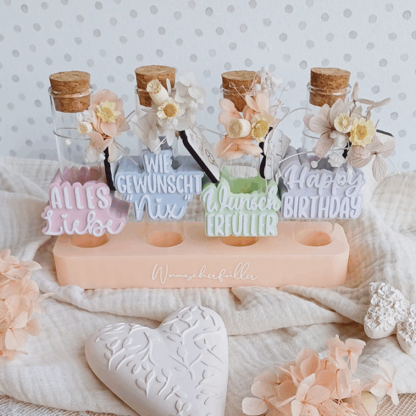 STL 3D Druck Datei 7 Designs in 3 Größen Geburtstag Aufschieber Wunscherfüller für Reagenzglas Geldgeschenk happy birthday 3D-Druck Datei – Bild 24