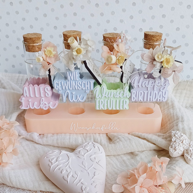 3D Druck Datei STL 7 Designs in 3 Größen Geburtstag Aufschieber Wunscherfüller für Reagenzglas Geldgeschenk happy birthday 3D-Druck Datei – Bild 24