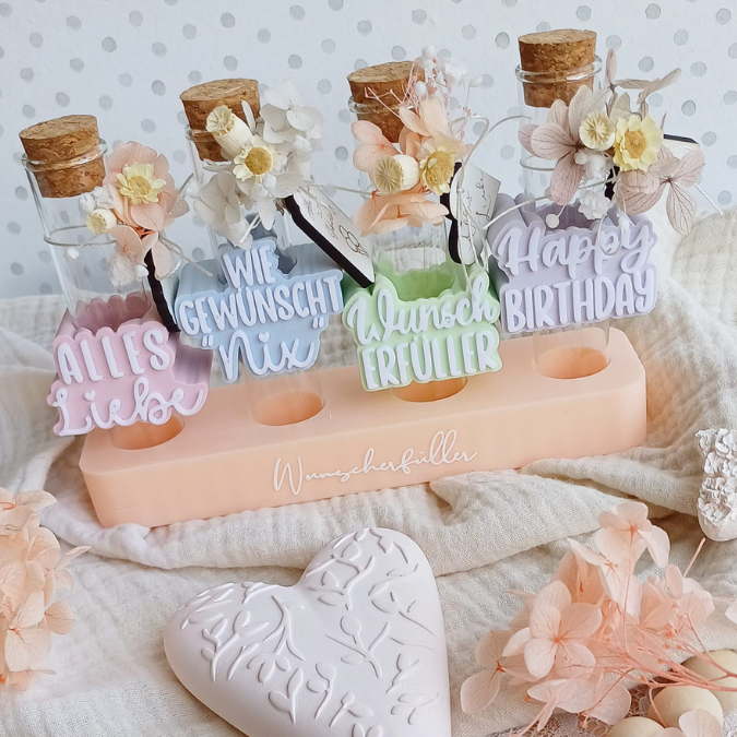 3D Druck Datei STL 7 Designs in 3 Größen Geburtstag Aufschieber Wunscherfüller für Reagenzglas Geldgeschenk happy birthday 3D-Druck Datei – Bild 25