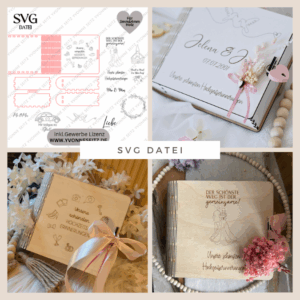 3mm 4mm SVG Laserdatei Geschenk zur Hochzeit Fotobuch 2.0 Holzbuch Fotoalbum Box für Fotos aufbewahrung Polaroid Hochzeitsalbum SVG Datei