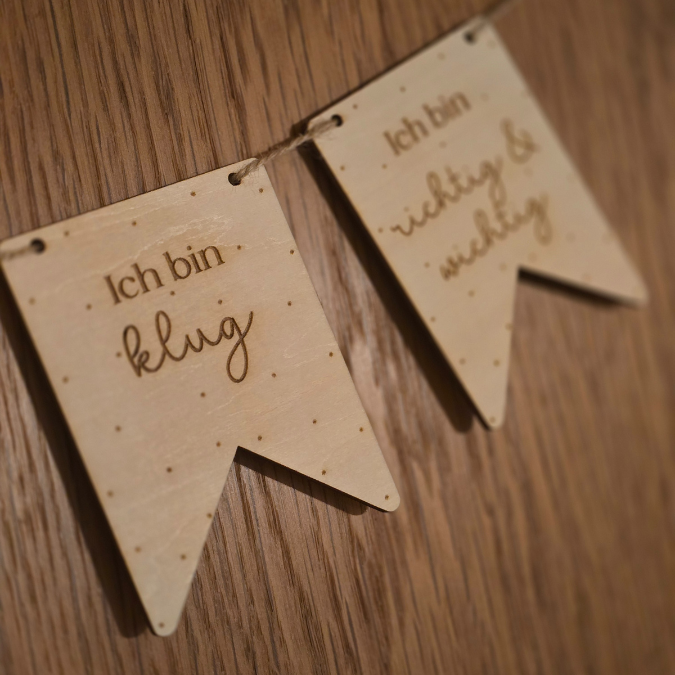 SVG Laser Datei Wimpel Affirmationen Kinderzimmer Deko personalisierbar Ich bin mutig... SVG Datei Kinderzimmerdeko – Bild 8
