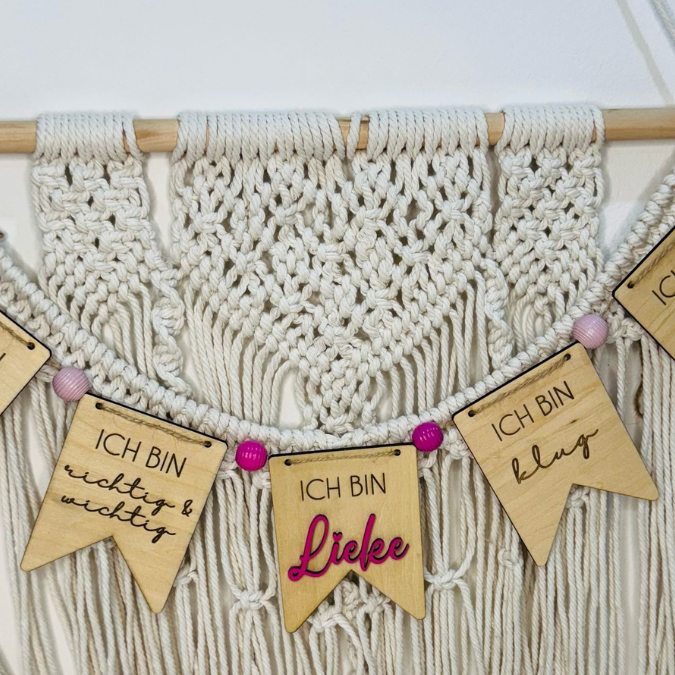 SVG Laser Datei Wimpel Affirmationen Kinderzimmer Deko personalisierbar Ich bin mutig... SVG Datei Kinderzimmerdeko – Bild 16