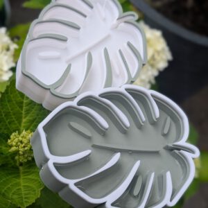STL 3D Druck Datei Insektentränke Monstera Blatt für 8mm & 10mm Stäbe Bienentränke Schmetterlingtränke Garten Blumentopf Bambu Sommer