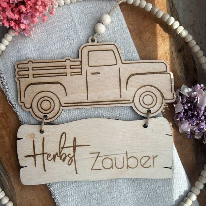 SVG Datei Herbst Truck Herbstdeko Türdeko Wanddeko Kürbisse Laserdatei Herbstzauber Herbstliebe Herbstvibes – Bild 11