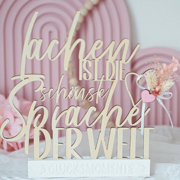 SVG Laserdatei Klötzchenschrift Klötzchen "Lachen ist die schönste Sprache der Welt" SVG Datei – Bild 3