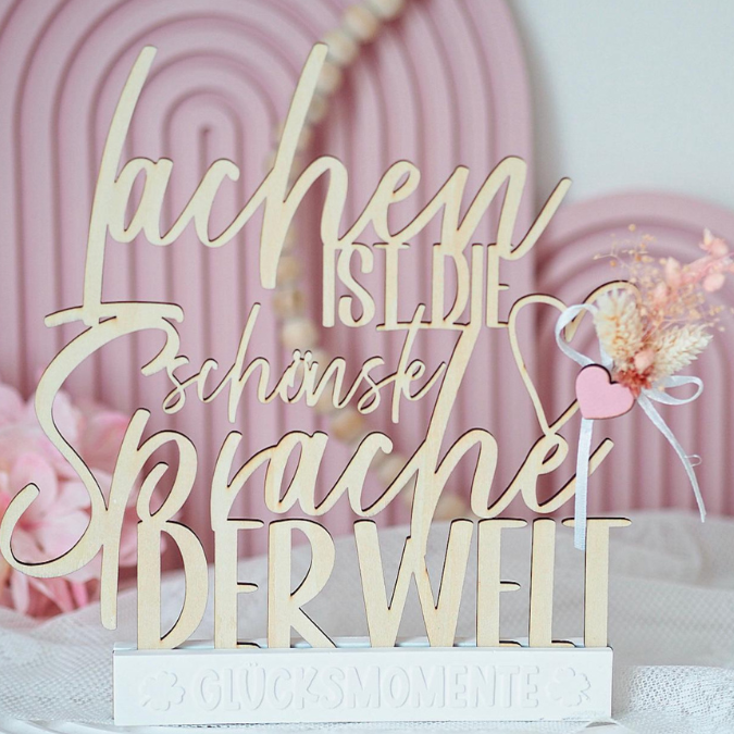 SVG Laserdatei Klötzchenschrift Klötzchen "Lachen ist die schönste Sprache der Welt" SVG Datei – Bild 3
