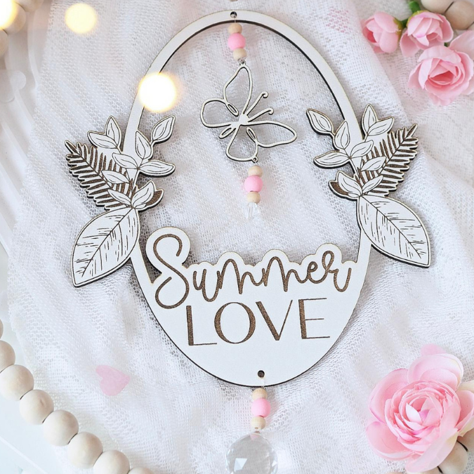 SVG Laserdatei Kranz 2er Set Kränze Summer Feeling Geschenkidee SVG Datei – Bild 5