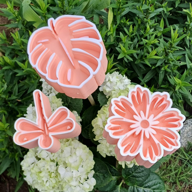 STL 3D Druck Datei Insektentränke Blume Blümchen Blatt für 8mm & 10mm Stäbe Bienentränke Schmetterlingtränke Garten Blumentopf Bambu Sommer – Bild 16