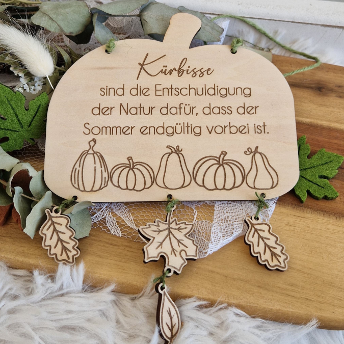 SVG Datei Herbst Deko Türdeko Wanddeko Kürbisse ink Anhänger Blätter Laserdatei Herbstzauber Herbstliebe Herbstvibes – Bild 14