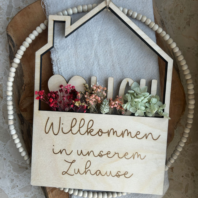 6 Designs Häuser zum füllen mit Blumen oder Geld Zuhause Heimat Home Freundschaft Deko Danke SVG Laserdatei Lasercut – Bild 12