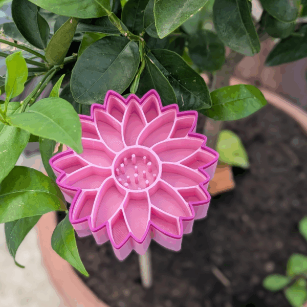 STL 3D Druck Datei Insektentränke Blume in 2 Größen jeweils für 8mm und 10mm Stäbe Bienentränke Schmetterlingtränke Garten Beet Blumentopf 3D-Druck Datei – Bild 17