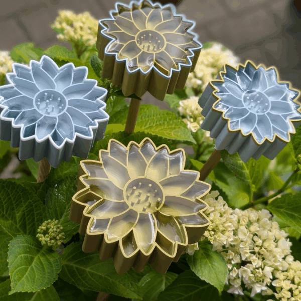 STL 3D Druck Datei Insektentränke Blume in 2 Größen jeweils für 8mm und 10mm Stäbe Bienentränke Schmetterlingtränke Garten Beet Blumentopf 3D-Druck Datei – Bild 5