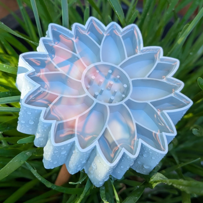 STL 3D Druck Datei Insektentränke Blume in 2 Größen jeweils für 8mm und 10mm Stäbe Bienentränke Schmetterlingtränke Garten Beet Blumentopf 3D-Druck Datei – Bild 8