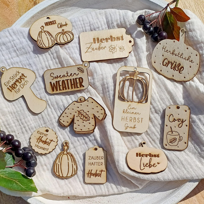 SVG Laserdatei Geschenkanhänger Herbst Kürbis Pilz Sweater weather Etiketten Tags SVG-Datei – Bild 15