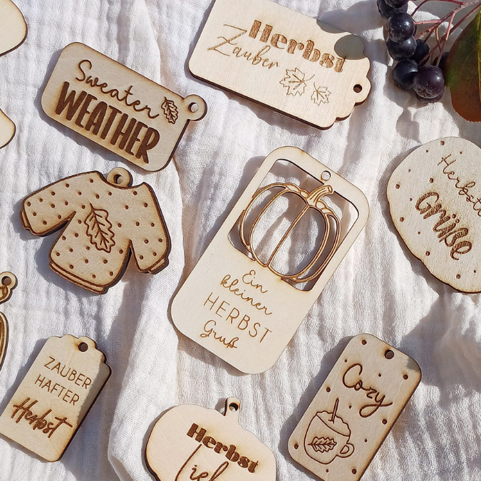 SVG Laserdatei Geschenkanhänger Herbst Kürbis Pilz Sweater weather Etiketten Tags SVG-Datei – Bild 16