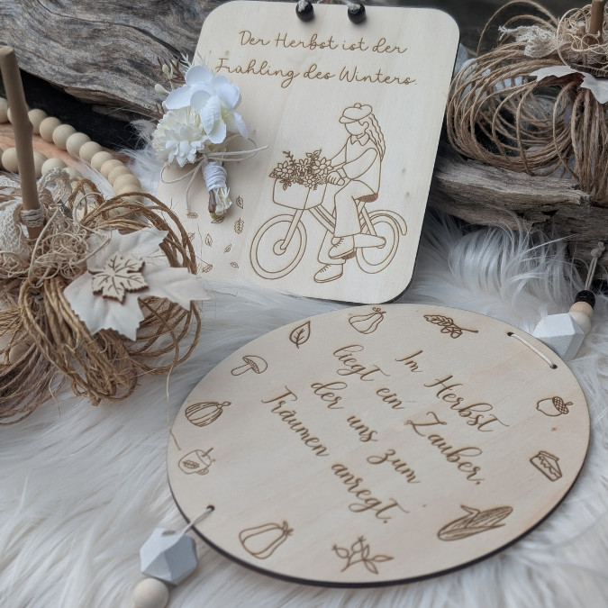 SVG Datei 2 Designs Schilder Holzscheiben Herbst Laserdatei Fahrrad Herbstzauber Herbstliebe Herbstvibes – Bild 20