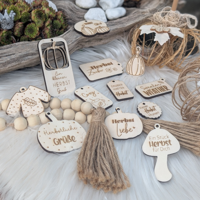 SVG Laserdatei Geschenkanhänger Herbst Kürbis Pilz Sweater weather Etiketten Tags SVG-Datei – Bild 24