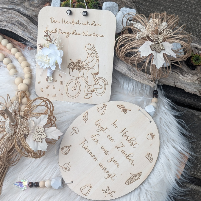 SVG Datei 2 Designs Schilder Holzscheiben Herbst Laserdatei Fahrrad Herbstzauber Herbstliebe Herbstvibes – Bild 3