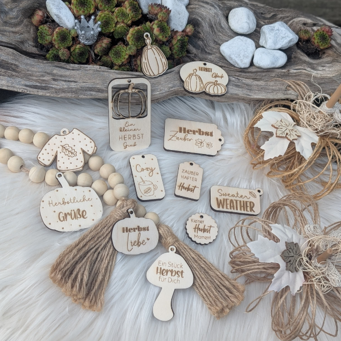 SVG Laserdatei Geschenkanhänger Herbst Kürbis Pilz Sweater weather Etiketten Tags SVG-Datei – Bild 27