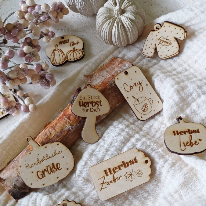 SVG Laserdatei Geschenkanhänger Herbst Kürbis Pilz Sweater weather Etiketten Tags SVG-Datei – Bild 23