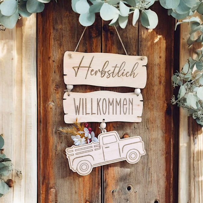 SVG Datei Herbst Truck Herbstdeko Türdeko Wanddeko Kürbisse Laserdatei Herbstzauber Herbstliebe Herbstvibes – Bild 3