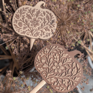 STL 3D Druck Datei Herbst Kürbis Gartenstecker für 8mm & 10mm Stäbe UND Erdsstecker Pflanzen Outdoor Deko Beetstecker Pflanzenstecker