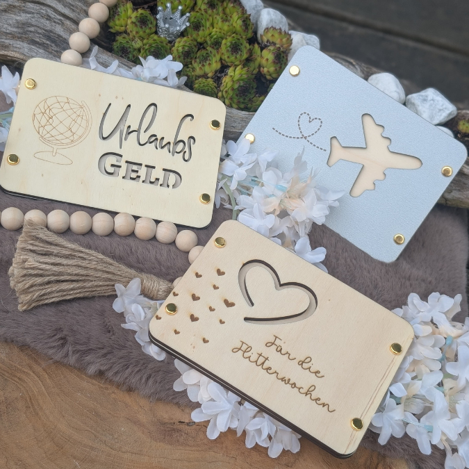 SVG Laserdatei Urlaub Reise Flitterwochen Hochzeit Geldgeschenk Verpackung für Geld 6 Designs Gutscheinkarten SVG-Datei – Bild 14