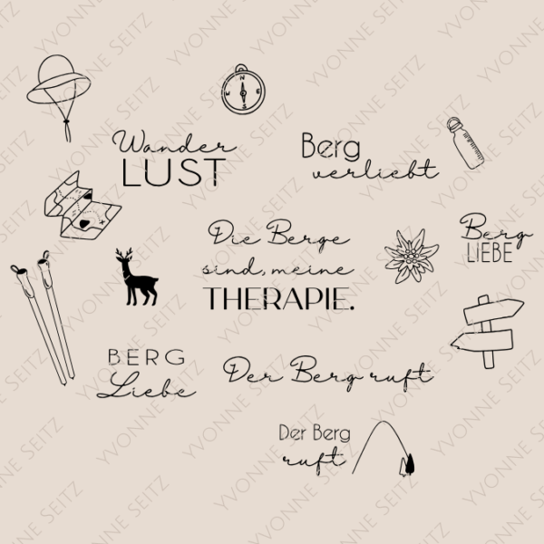 SVG Laser Datei Gravur Bergliebe Urlaub Berge Alpen Wandern Wanderlust Schwarzwald Heimat Laserdatei Plotterdatei