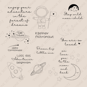 SVG Laser Datei Gravur Weltraum Rakete Kinderzimmer Kinder Baby Dream Big Astronaut Laserdatei Plotterdatei Sterne Mond Planeten